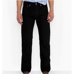 Levi's Men's 505 Straight Leg Fit Black Denim Jeans Size 42 x 30 Casual Classic